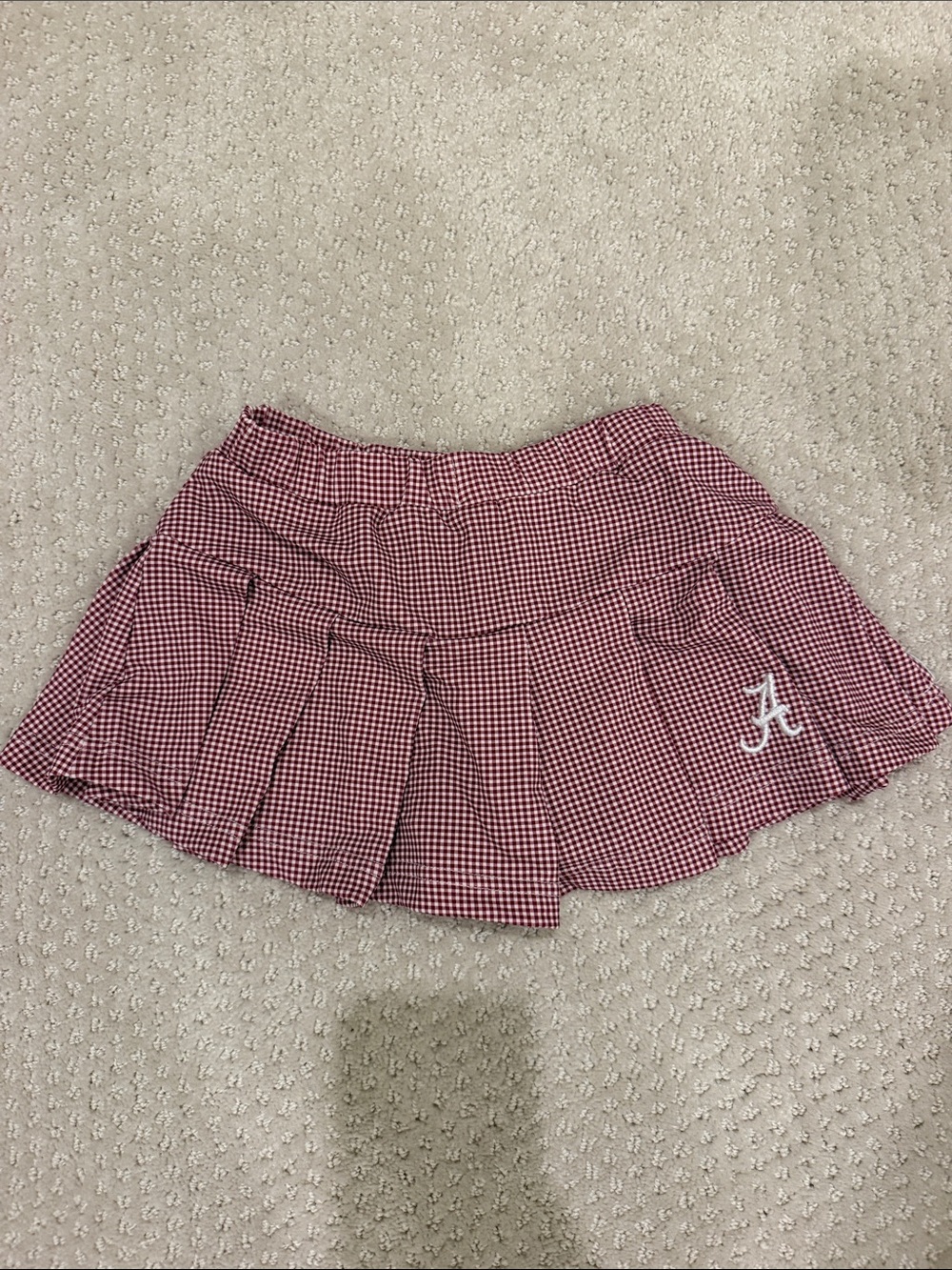 Little girls, Crimson & White University of Alabama Gingham Pleated skort